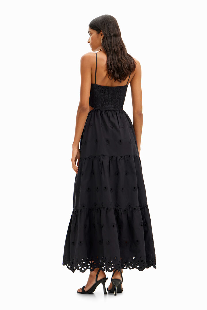 Robe longue brodée découpes | Desigual