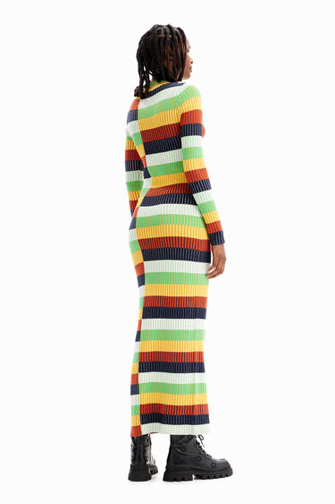 Striped knit midi dress | Desigual