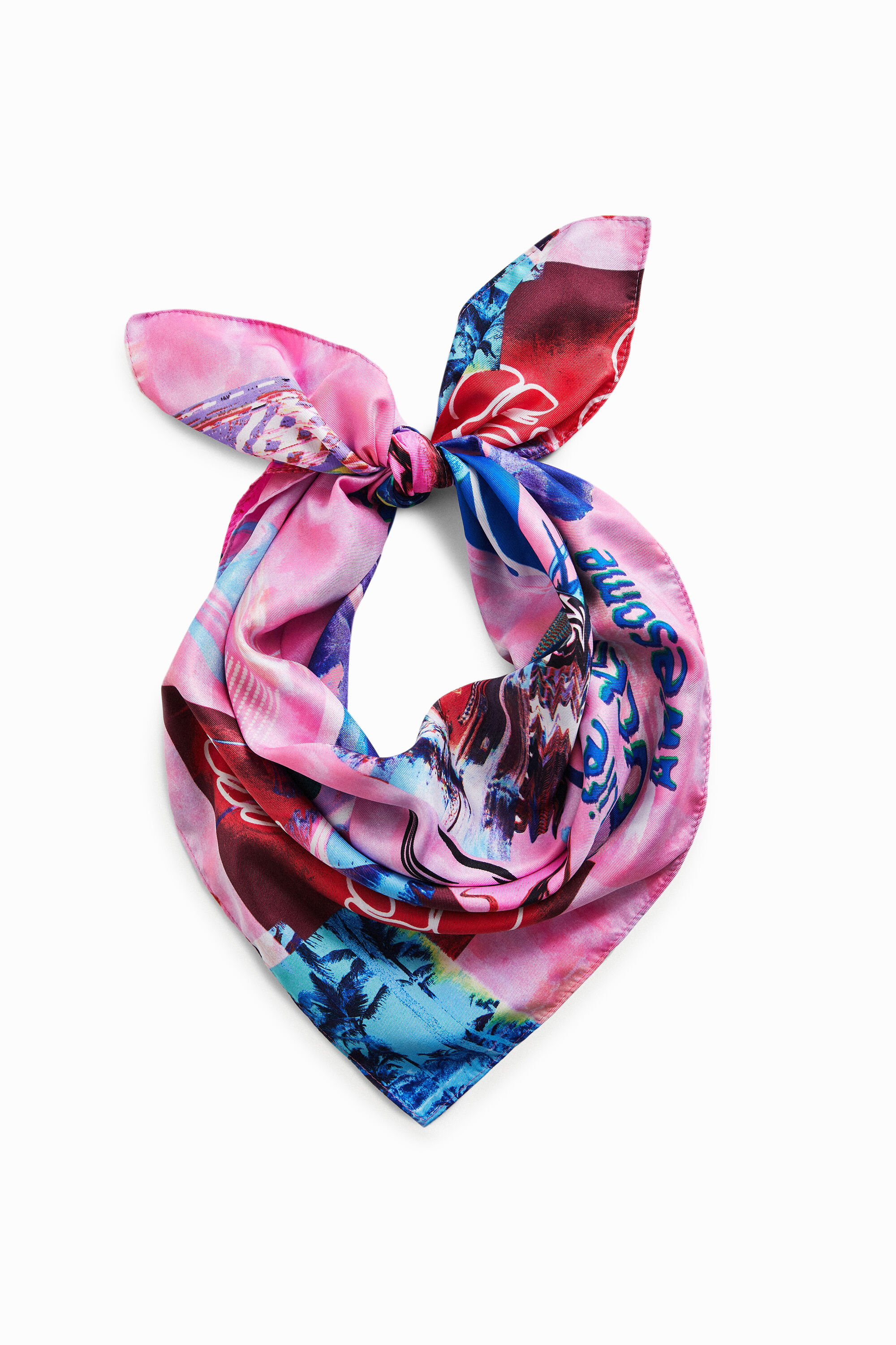 Rectangular digital patchwork foulard