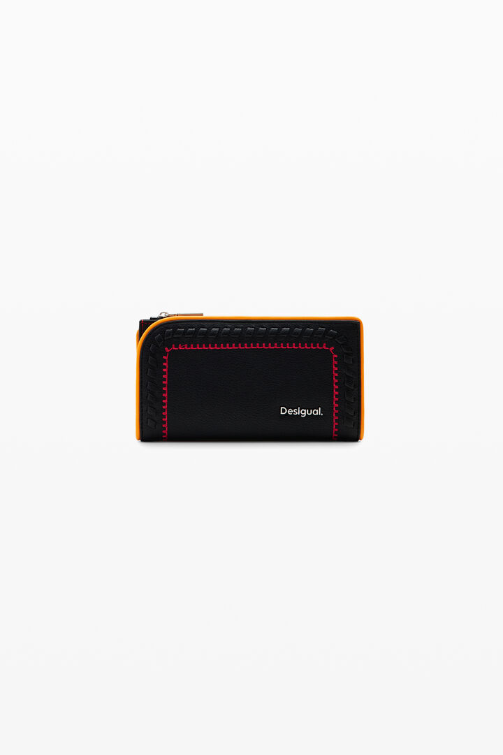 L wallet with topstitching