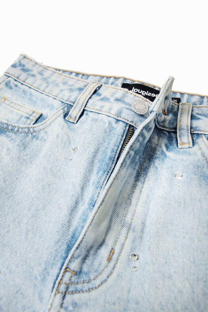 Rhinestone straight jeans | Desigual