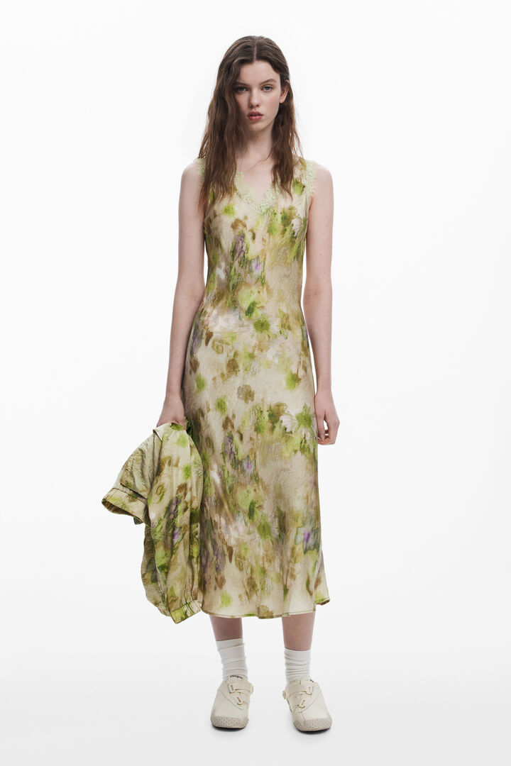 Vestido flores satinado Collina Strada | Desigual