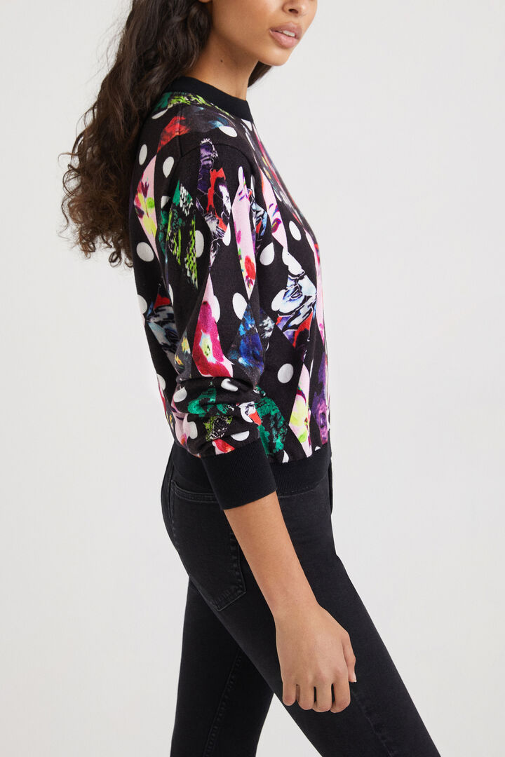 Knit jumper floral diamond shapes | Desigual