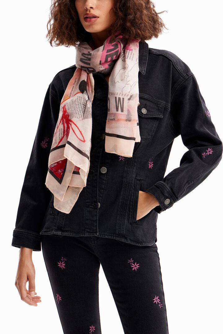 Rectangular newspaper foulard | Desigual