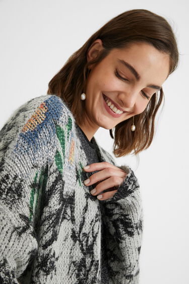Trykotowy sweter bez zapięcia oversize | Desigual