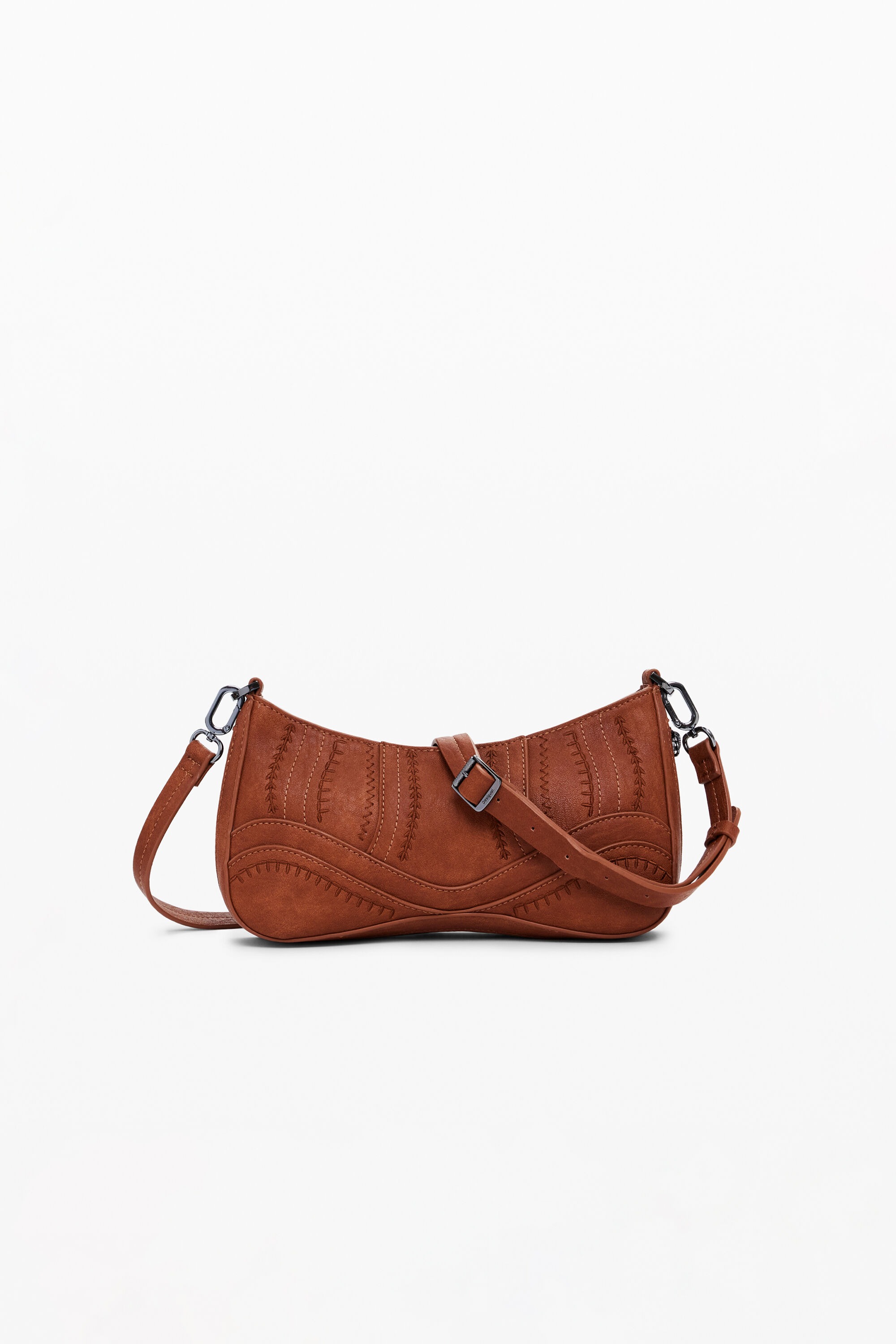 Desigual 刺繍入りクロスボディバッグ In Brown