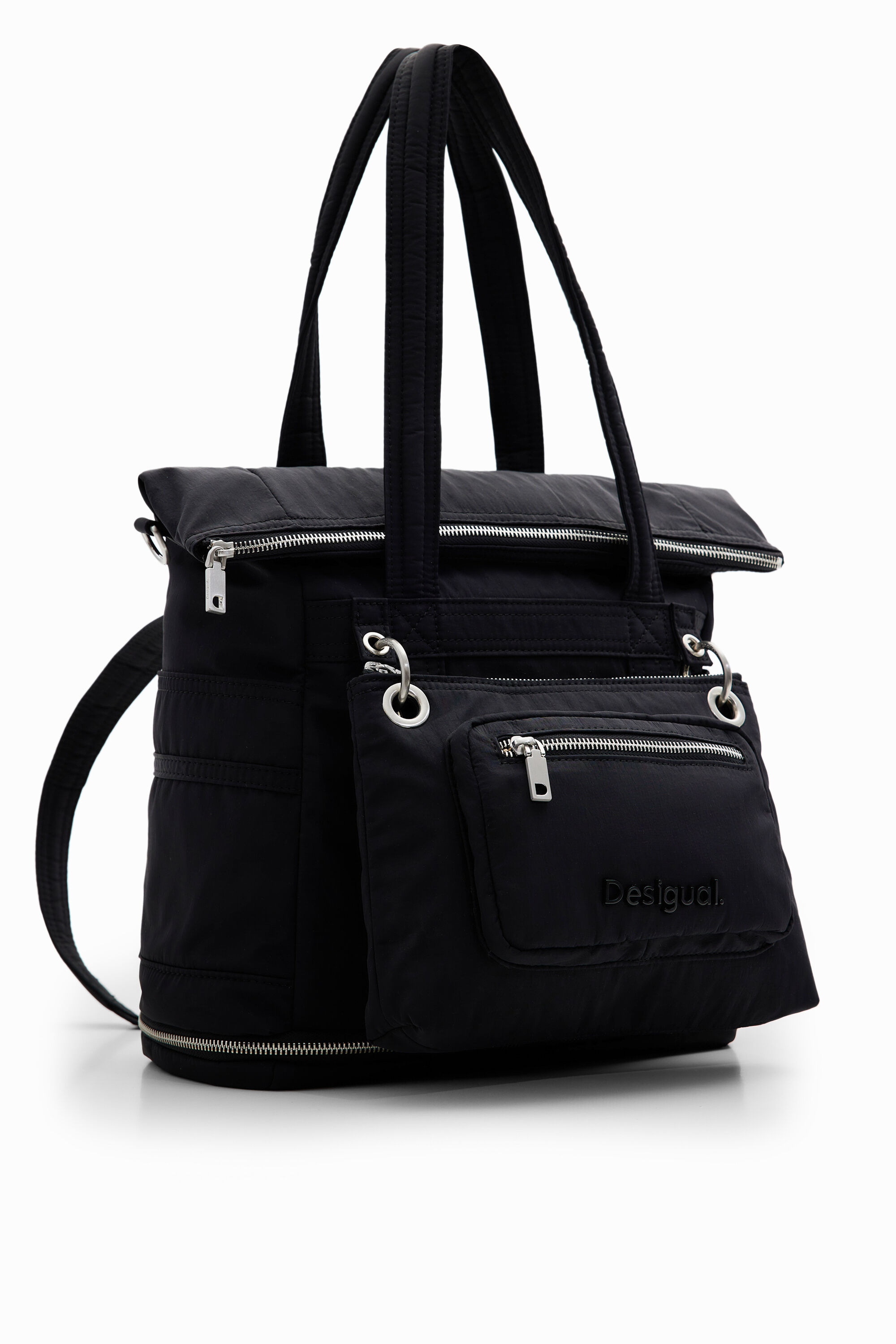 Desigual Xl Multi-position Voyager Backpack In Black