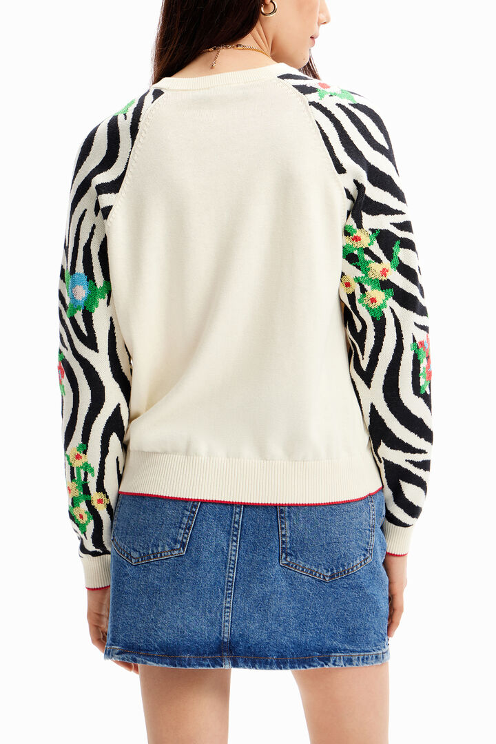 Embroidered zebra pullover | Desigual