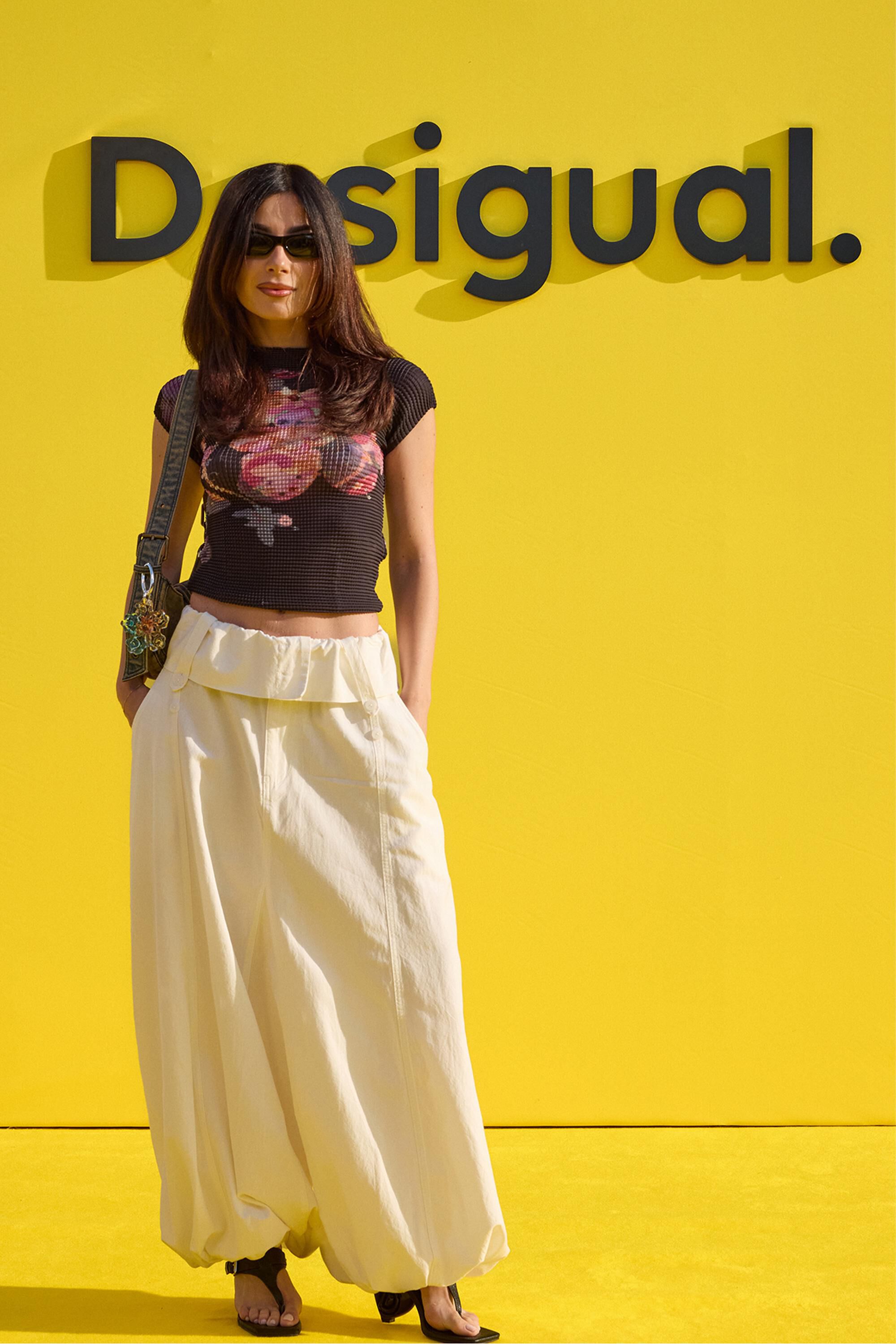 Pantalon ballon 100 % coton, Blanc, XS