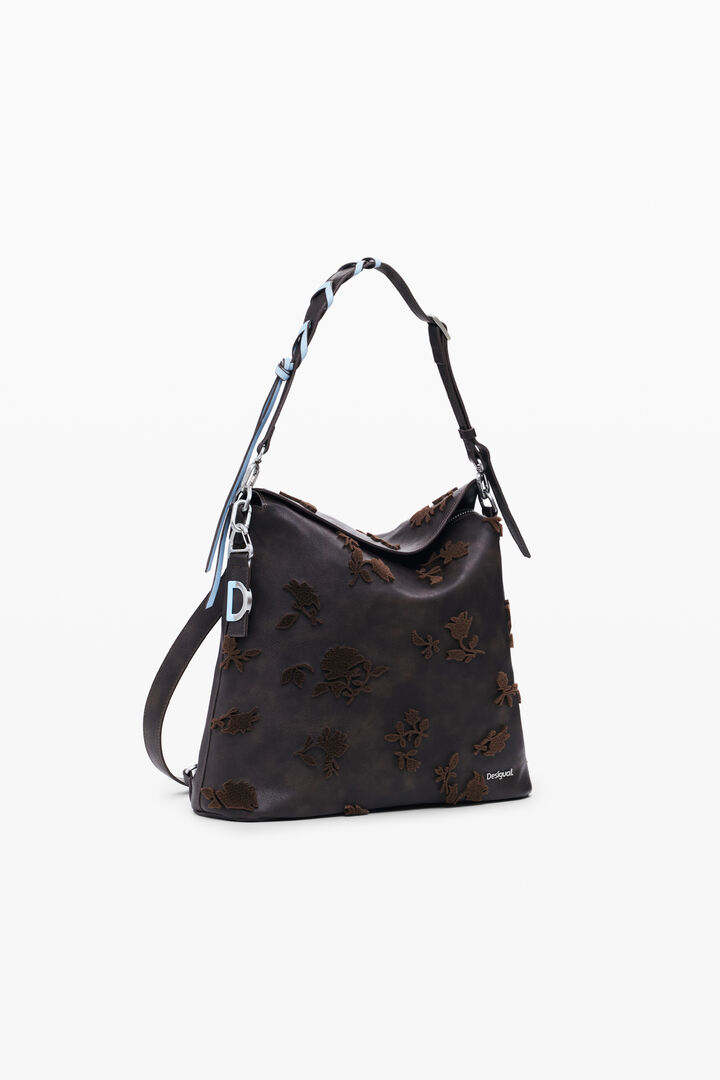 Großer umwandelbarer Rucksack mit Flockdruck | Desigual