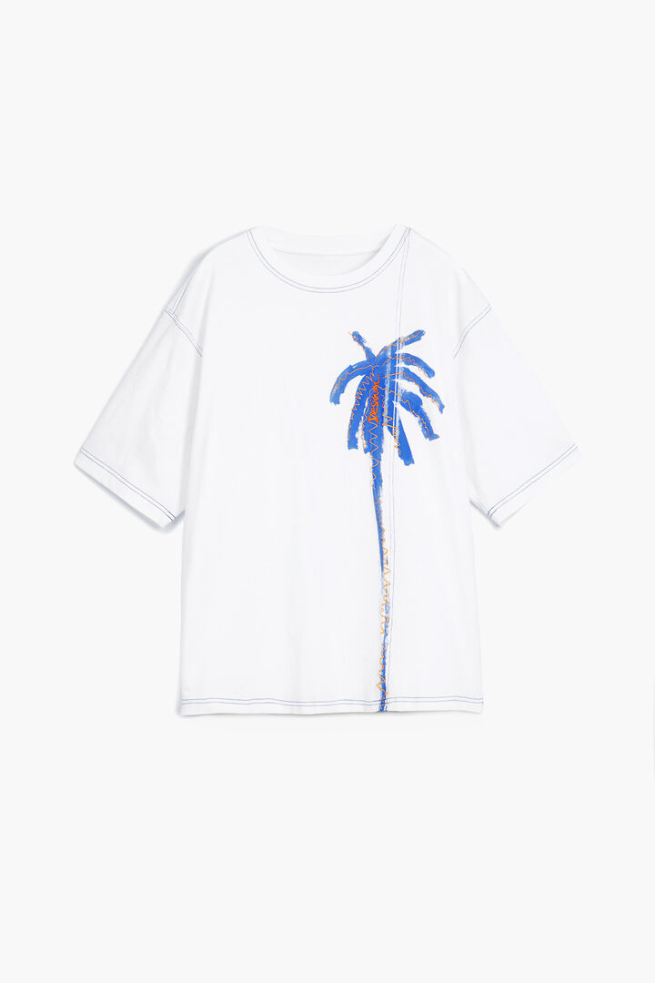 Palm tree T-shirt with topstitching | Desigual