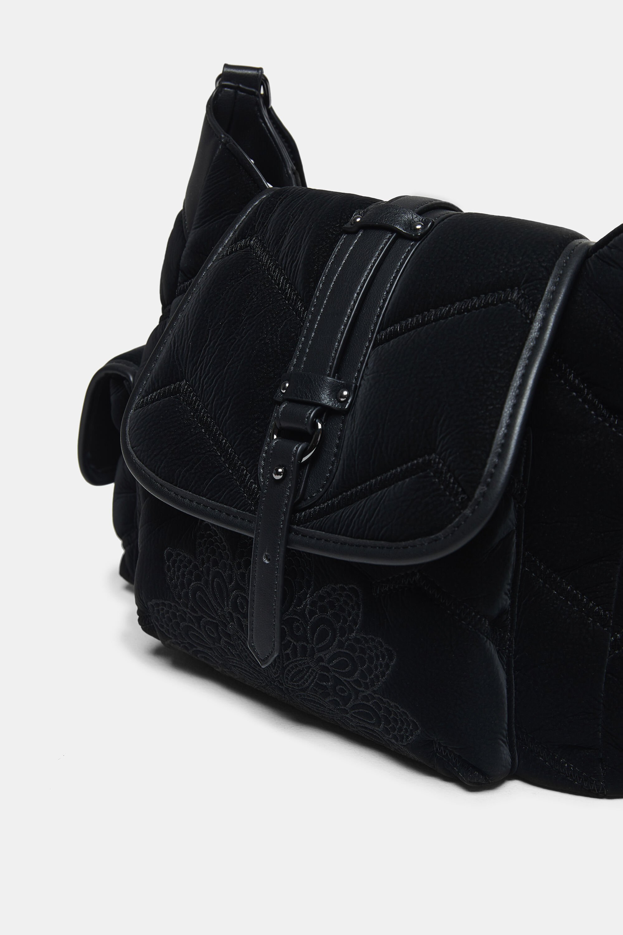 Padded mandala bag suede effect