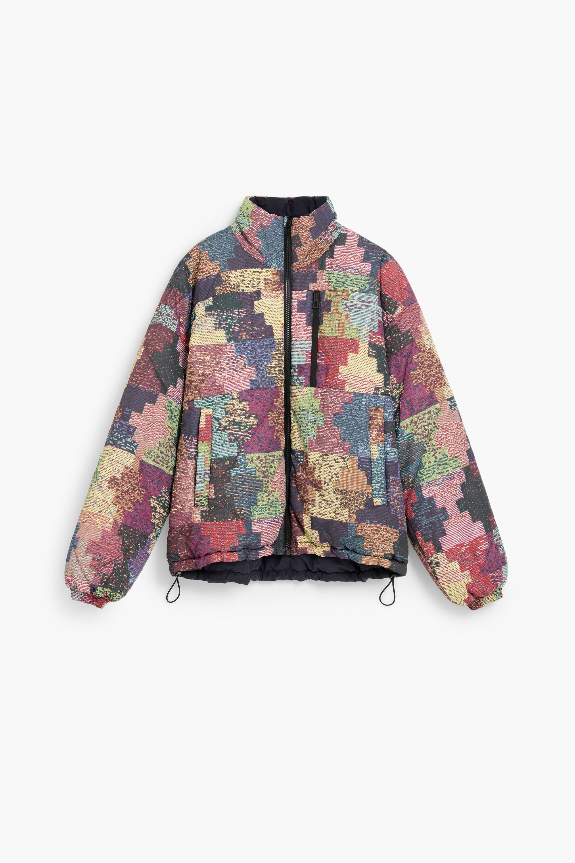 abrigo corto acolchado patchwork