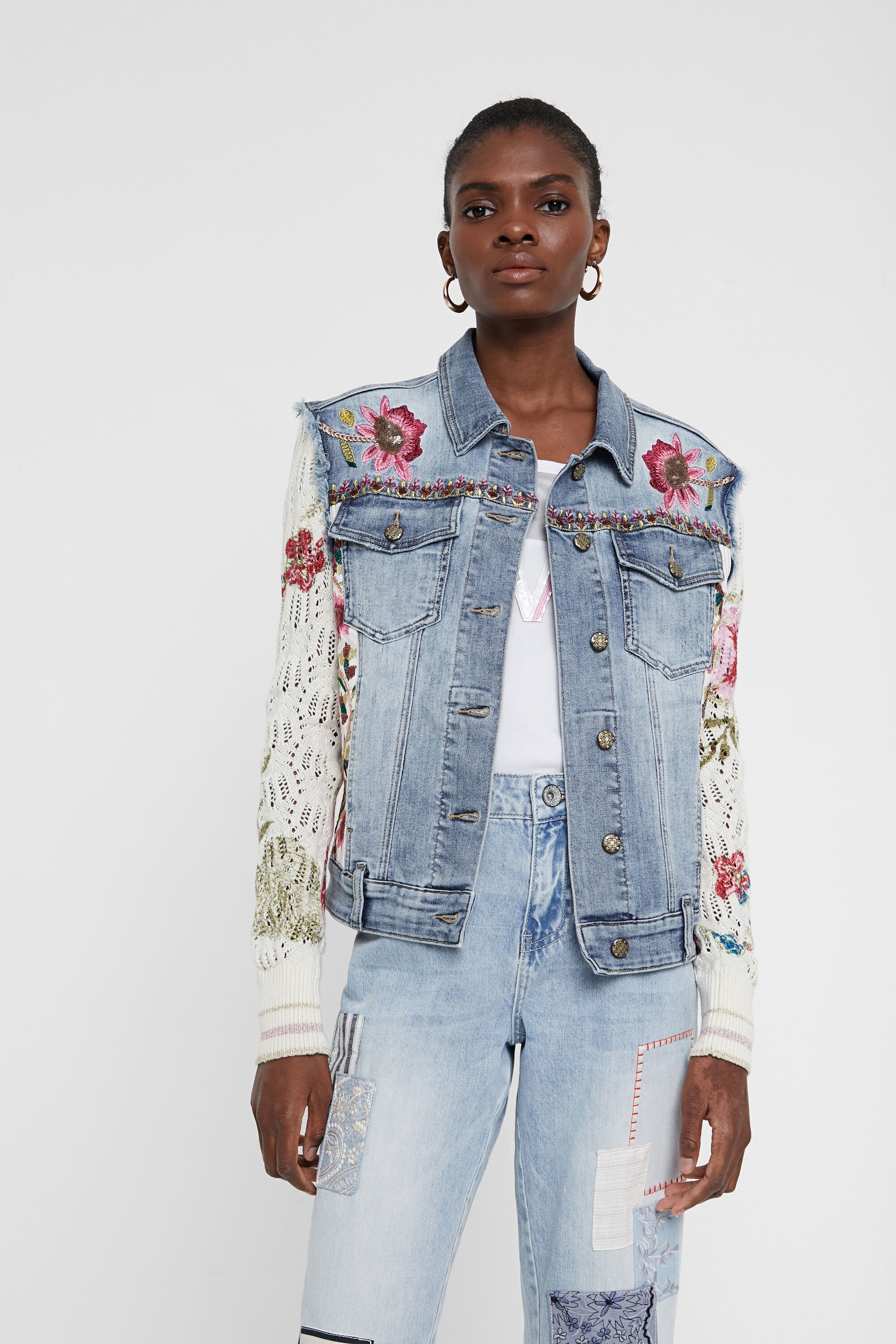 Chaquetas y Abrigos de mujer | Para Mujer Desigual ojo Patchwork Abrigo Chaqueta