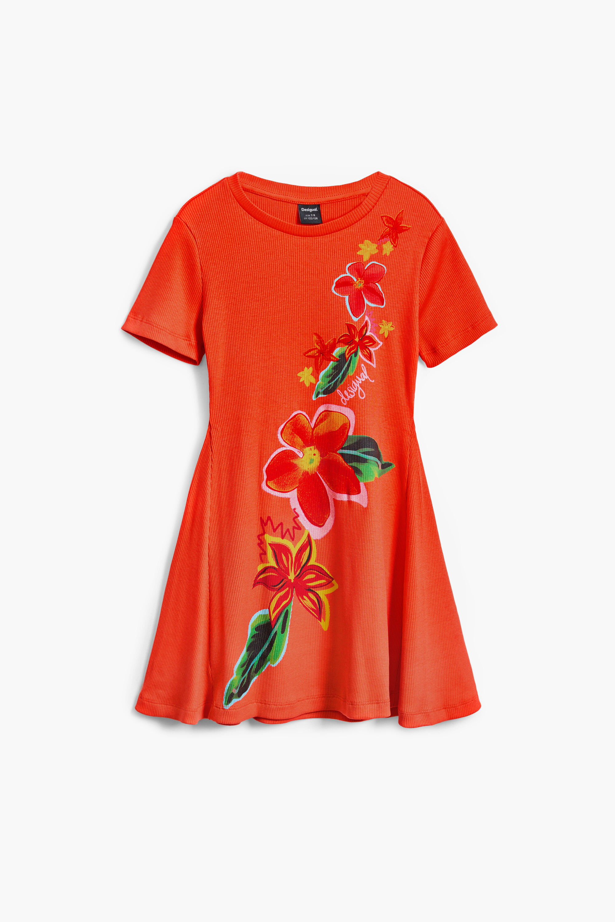 Desigual, Printed short dress, Cotton, Red, 3/4