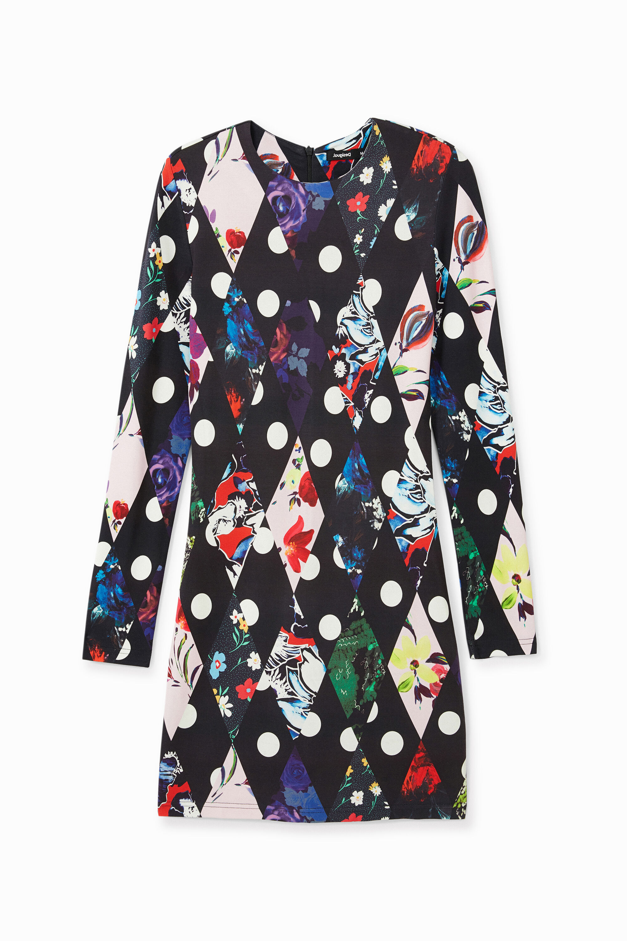 Kurzes Kleid im Slim Fit Rhomben