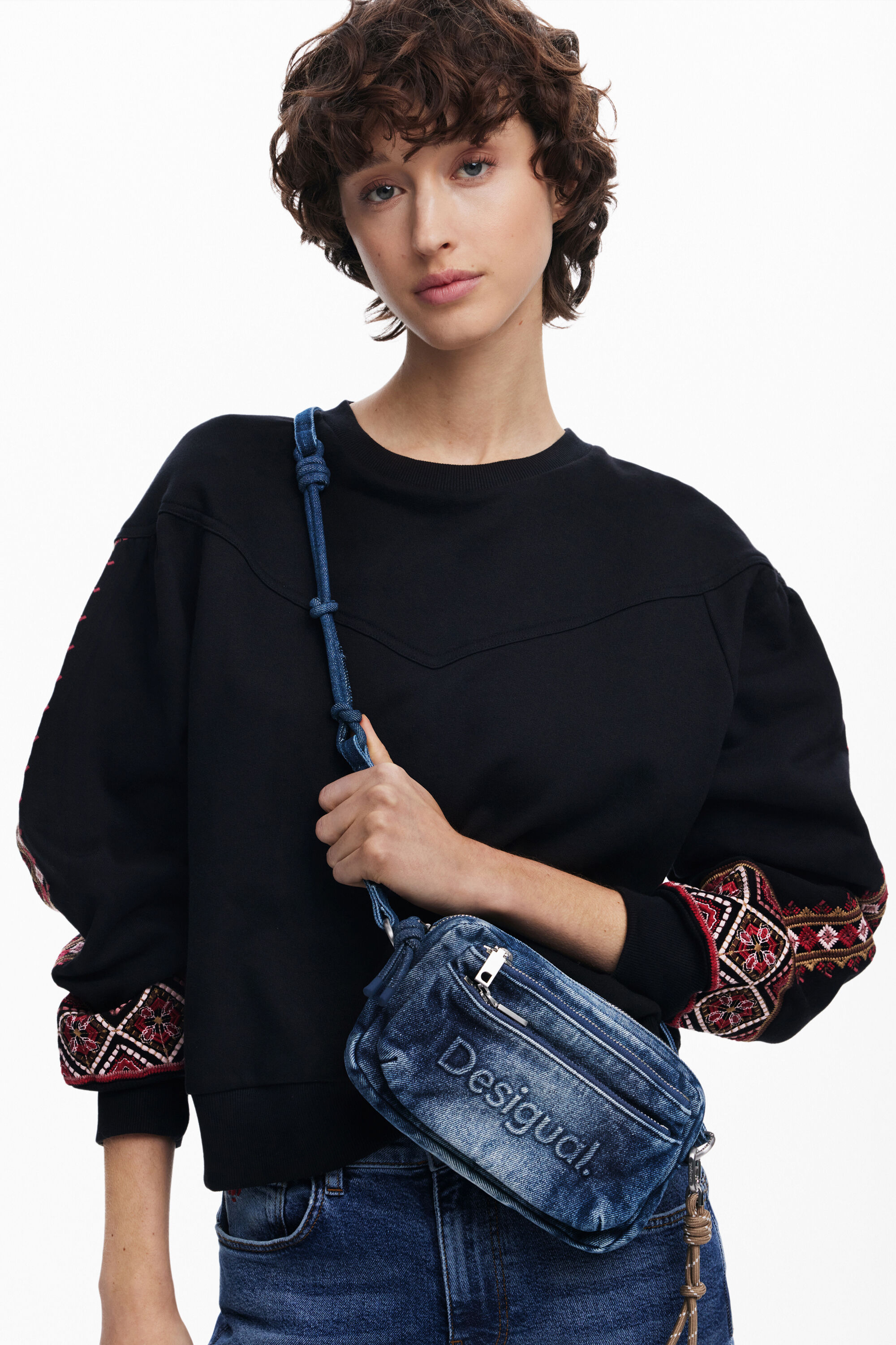 Large denim crossbody wallet Women's I Desigual.com