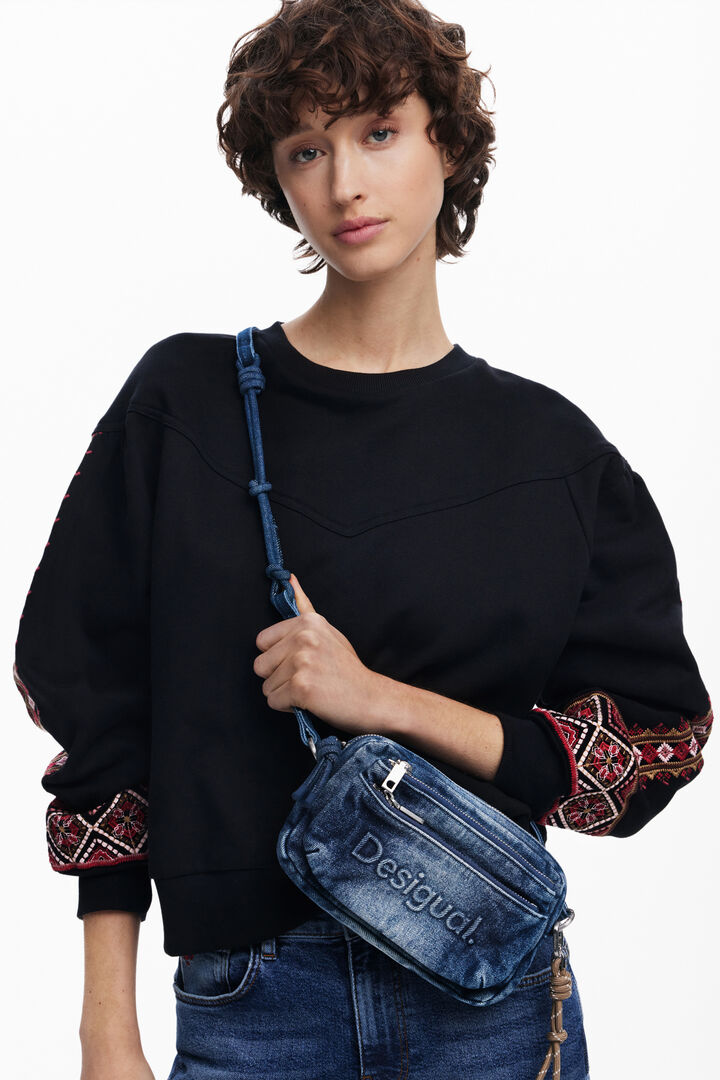 Large multi-pocket denim wallet | Desigual