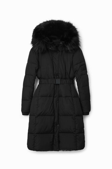 Abric llarg padded cinturó | Desigual