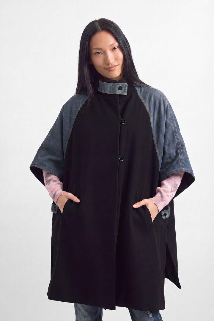 Poncho denim kombiniert