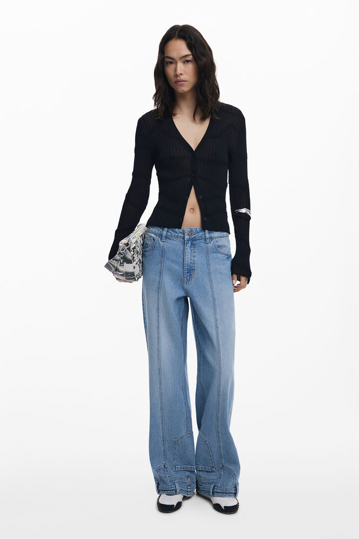Cardigan ajustado texturas | Desigual