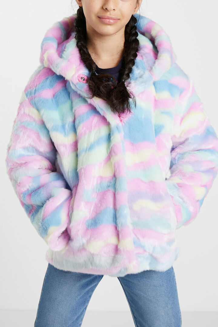 Chaqueta pelo suave pastel | Desigual