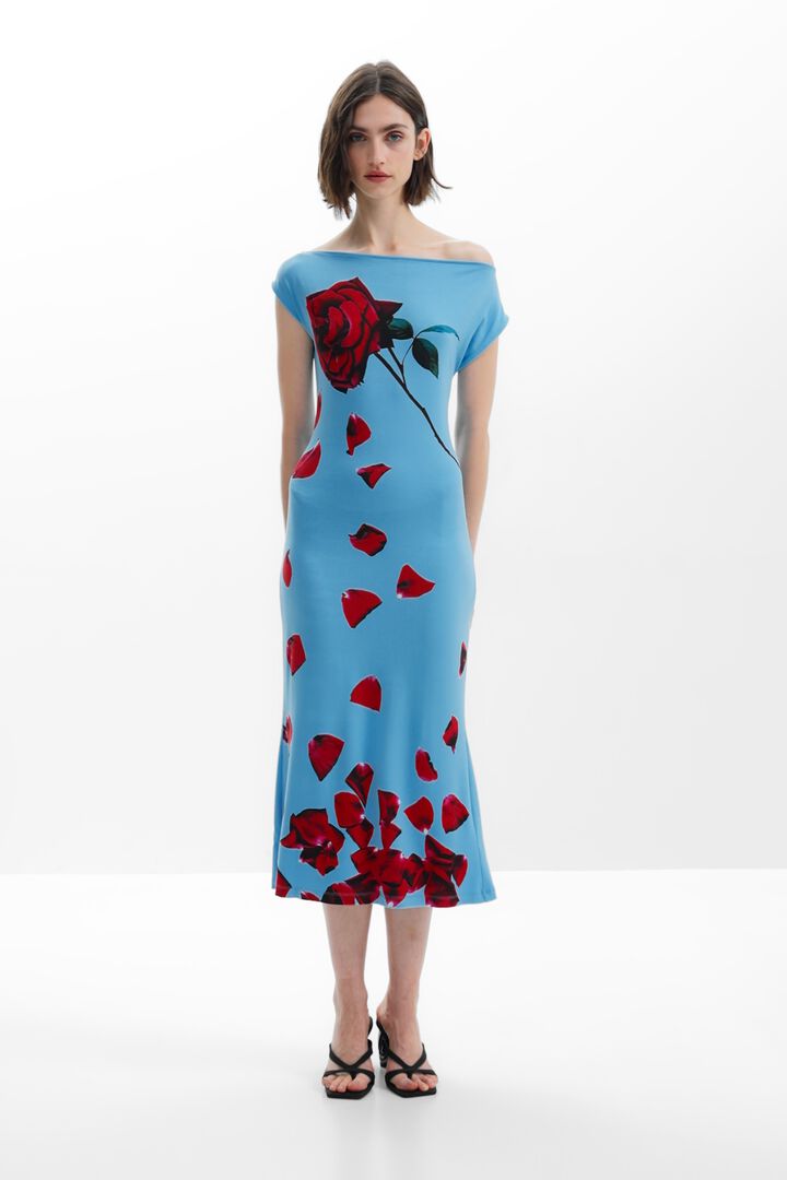 Vestido bardot pétalos Tyler McGillivary | Desigual