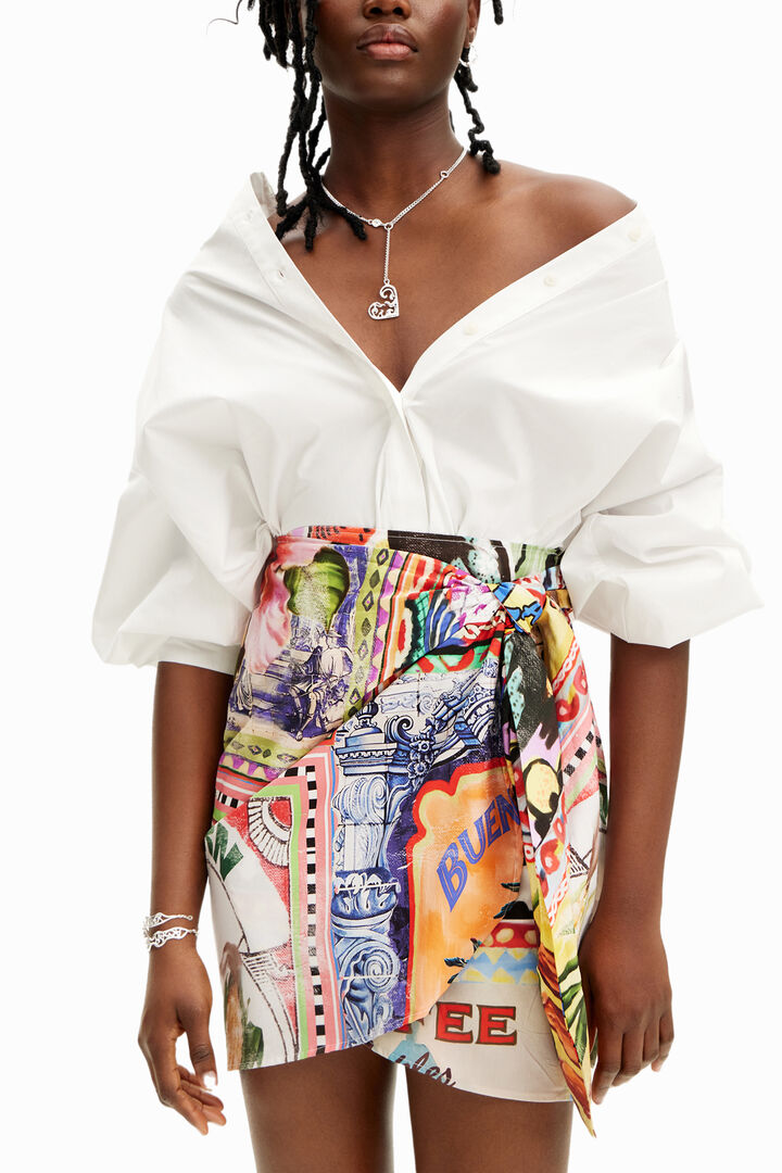 Stella Jean hybrid postcards dress | Desigual