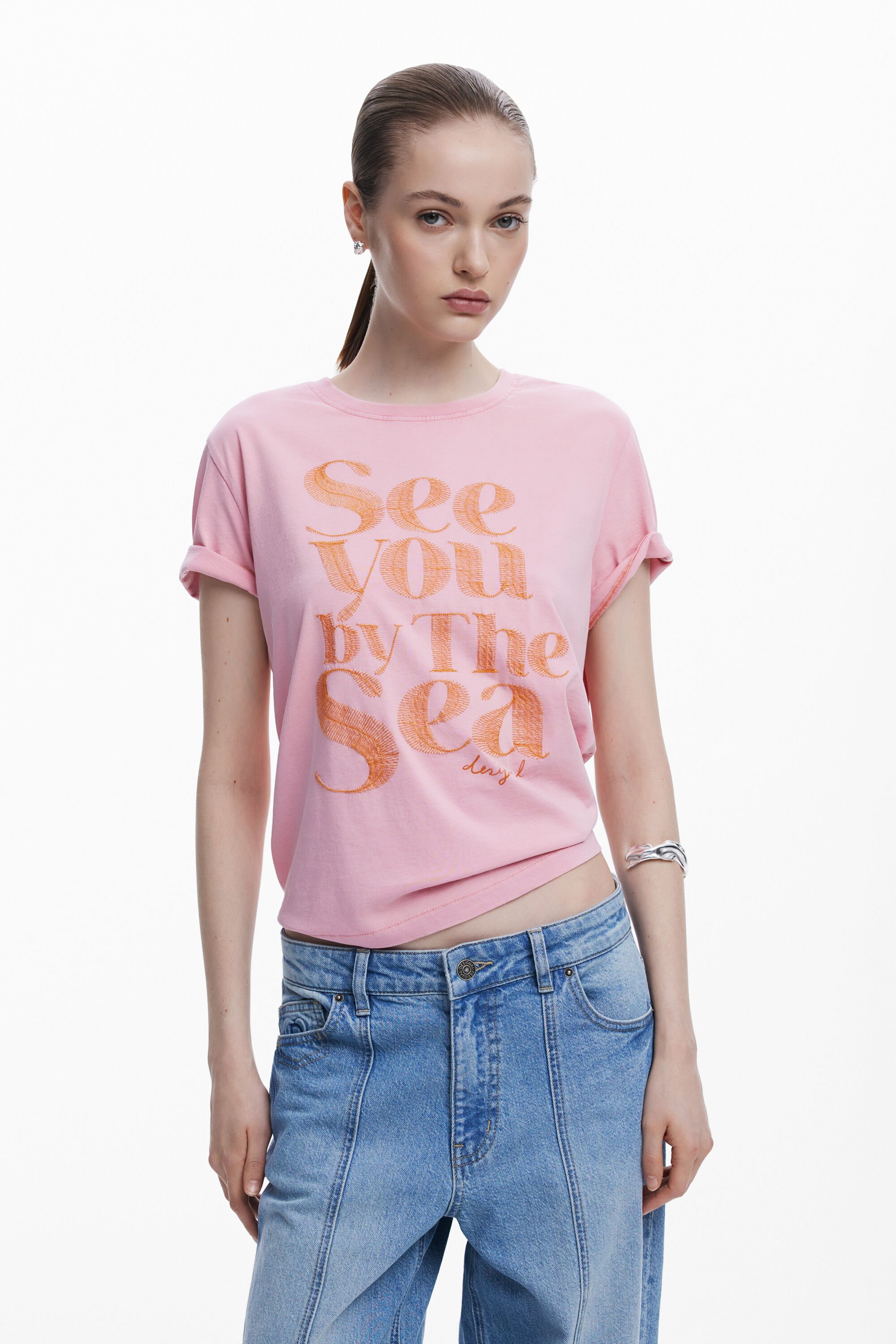 Pink message T-shirt