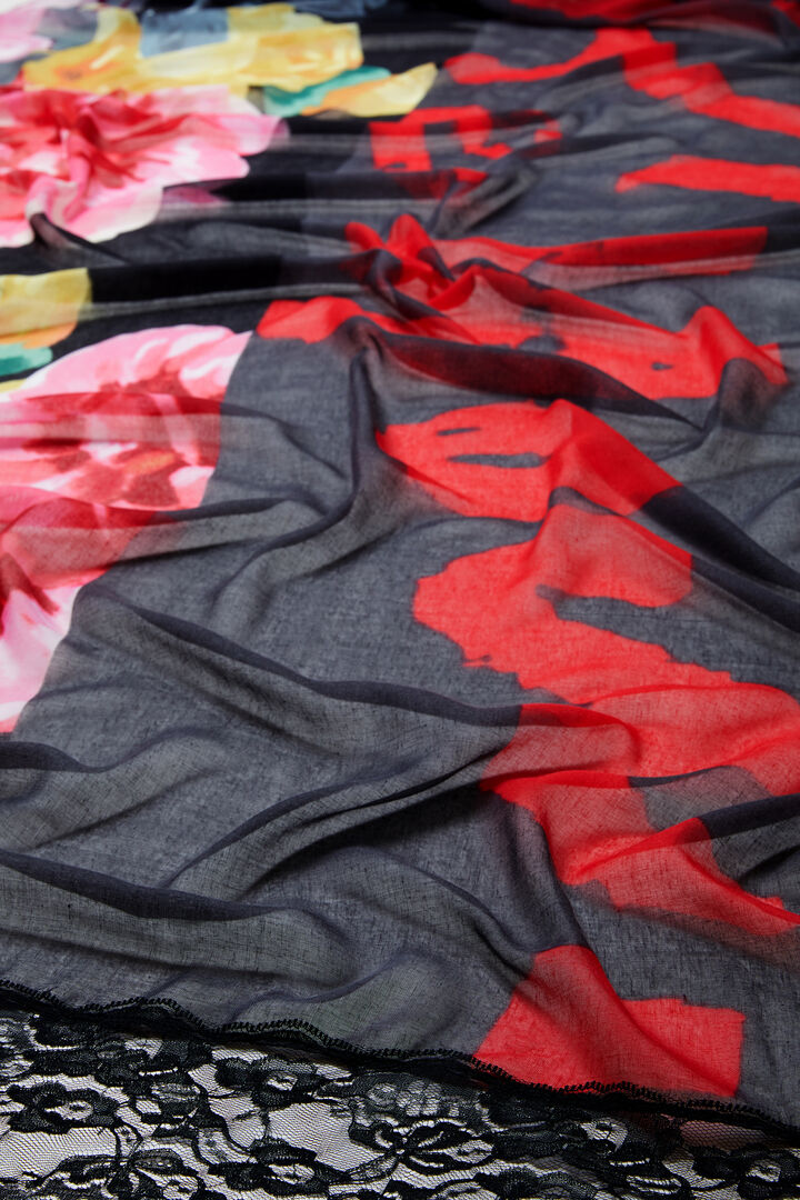 Foulard floral y puntilla | Desigual