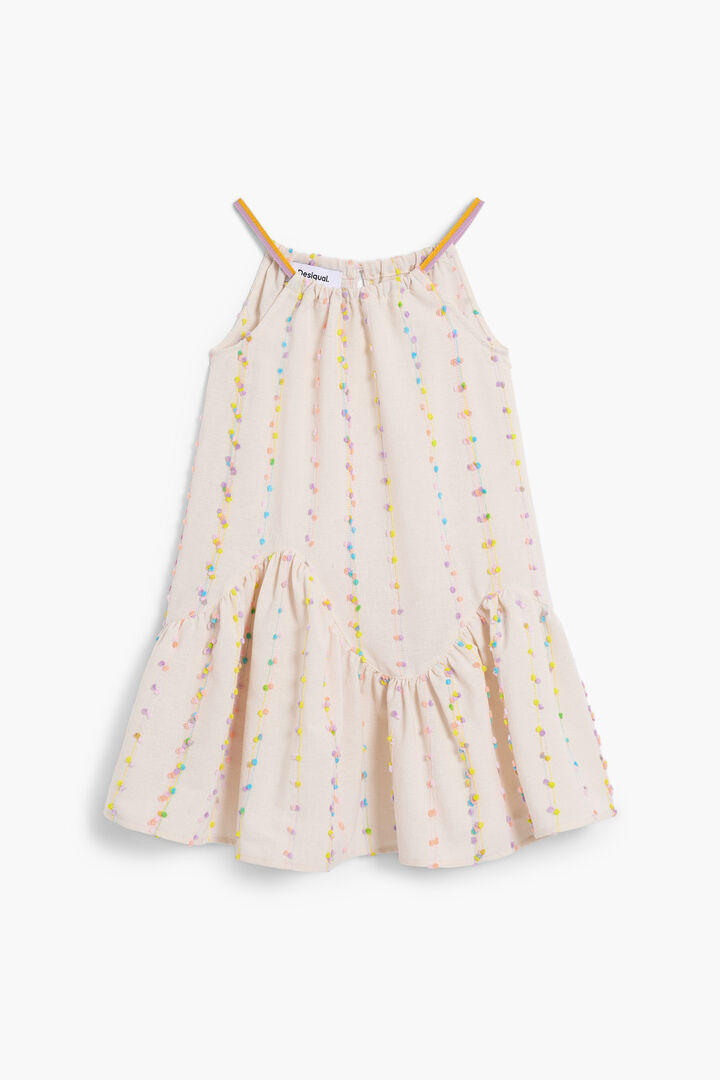 Dress with straps and pompoms | Desigual