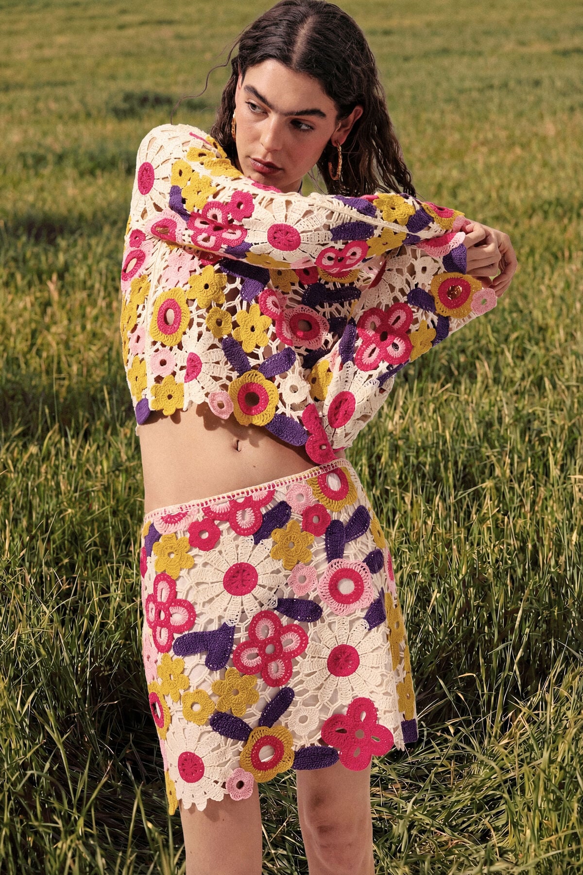 マルチカラーのかぎ針編みセーター ホワイト 女性用 I Desigual.com
