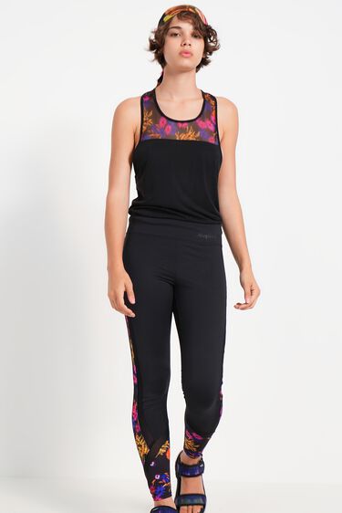 Progreso mapa hambruna Leggings flores y transparencias