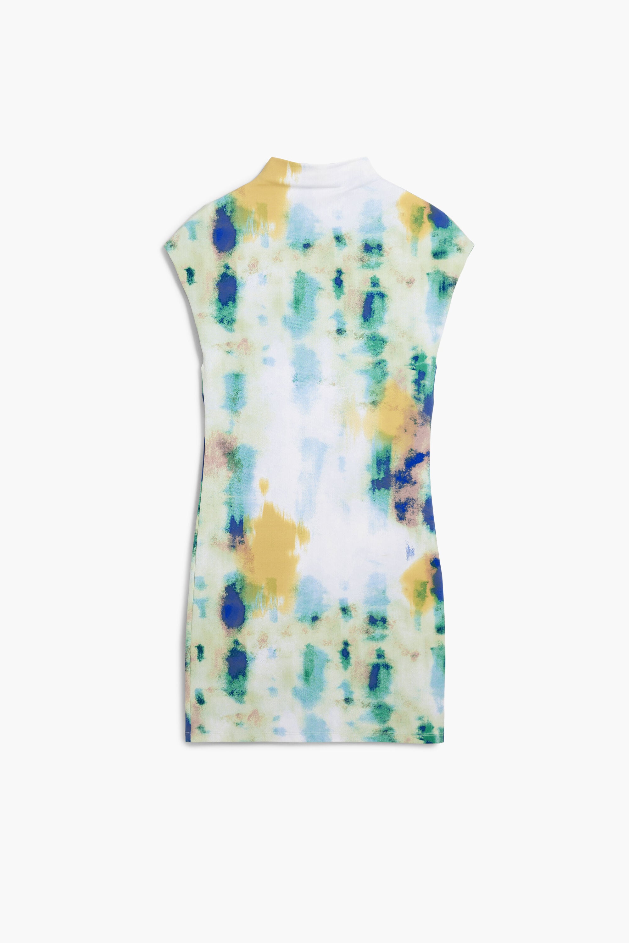 Desigual, Vestido tubo acuarela corto, Mujer, Poliamida, Verde, L
