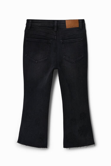 Cropped wijd uitlopende gevlokte jeans | Desigual