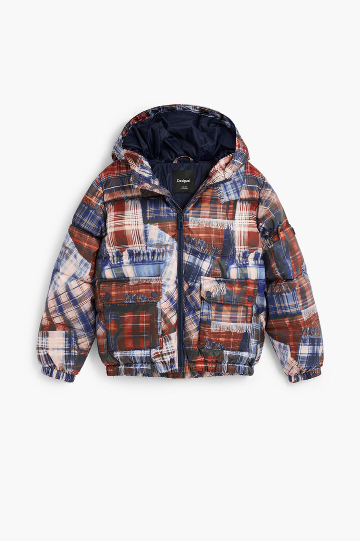 Quilted check coat