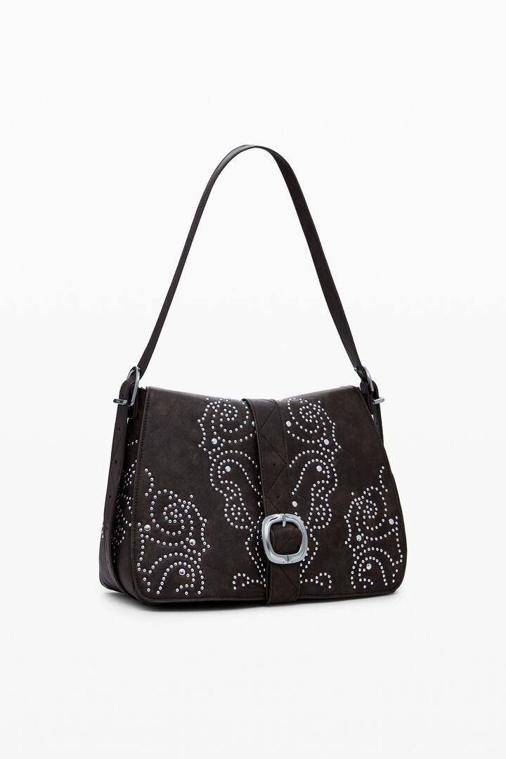 Medium faux leather buckle bag | Desigual