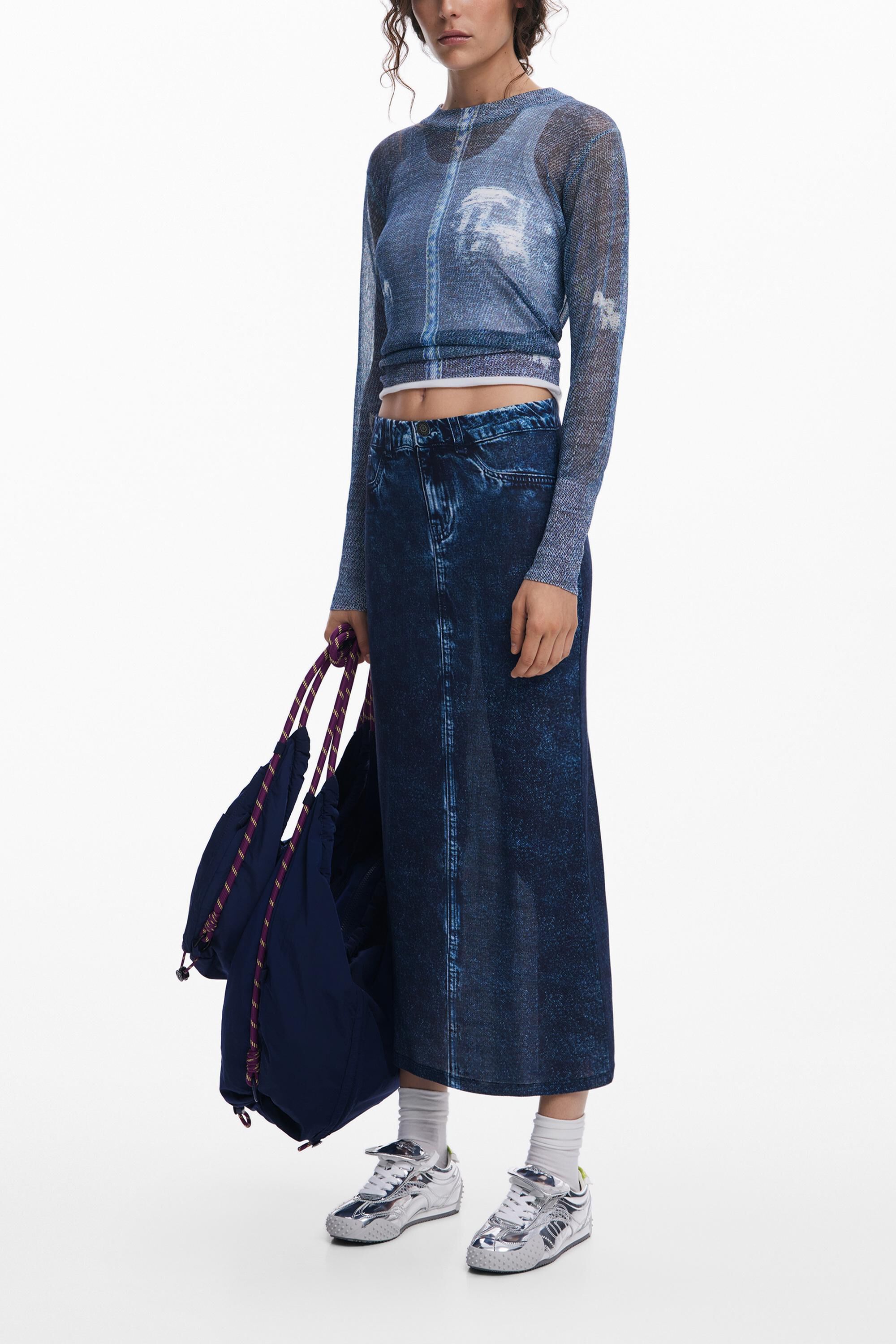 Jersey efecto denim, Azul,