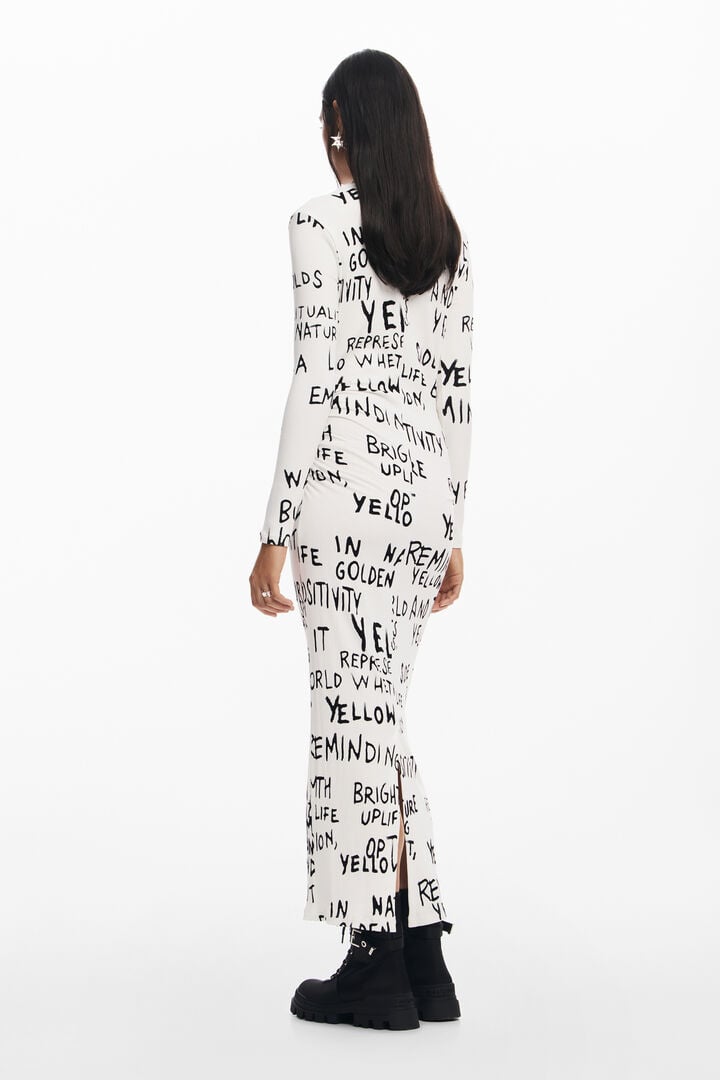 Midi dress with phrases | Desigual