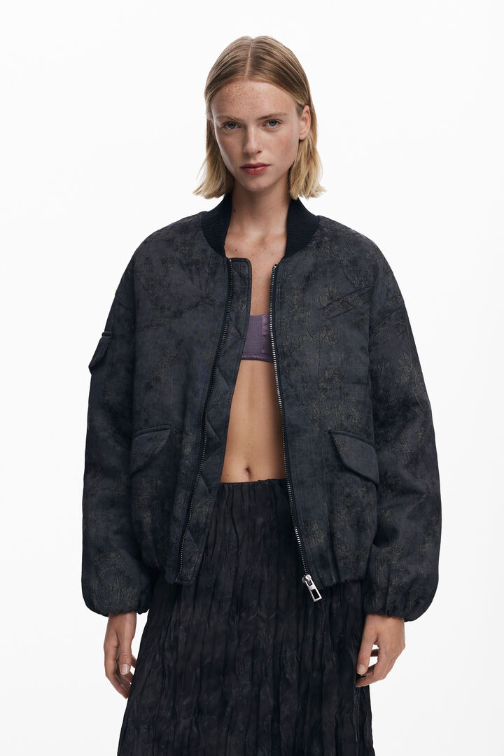 Embroidered bomber jacket