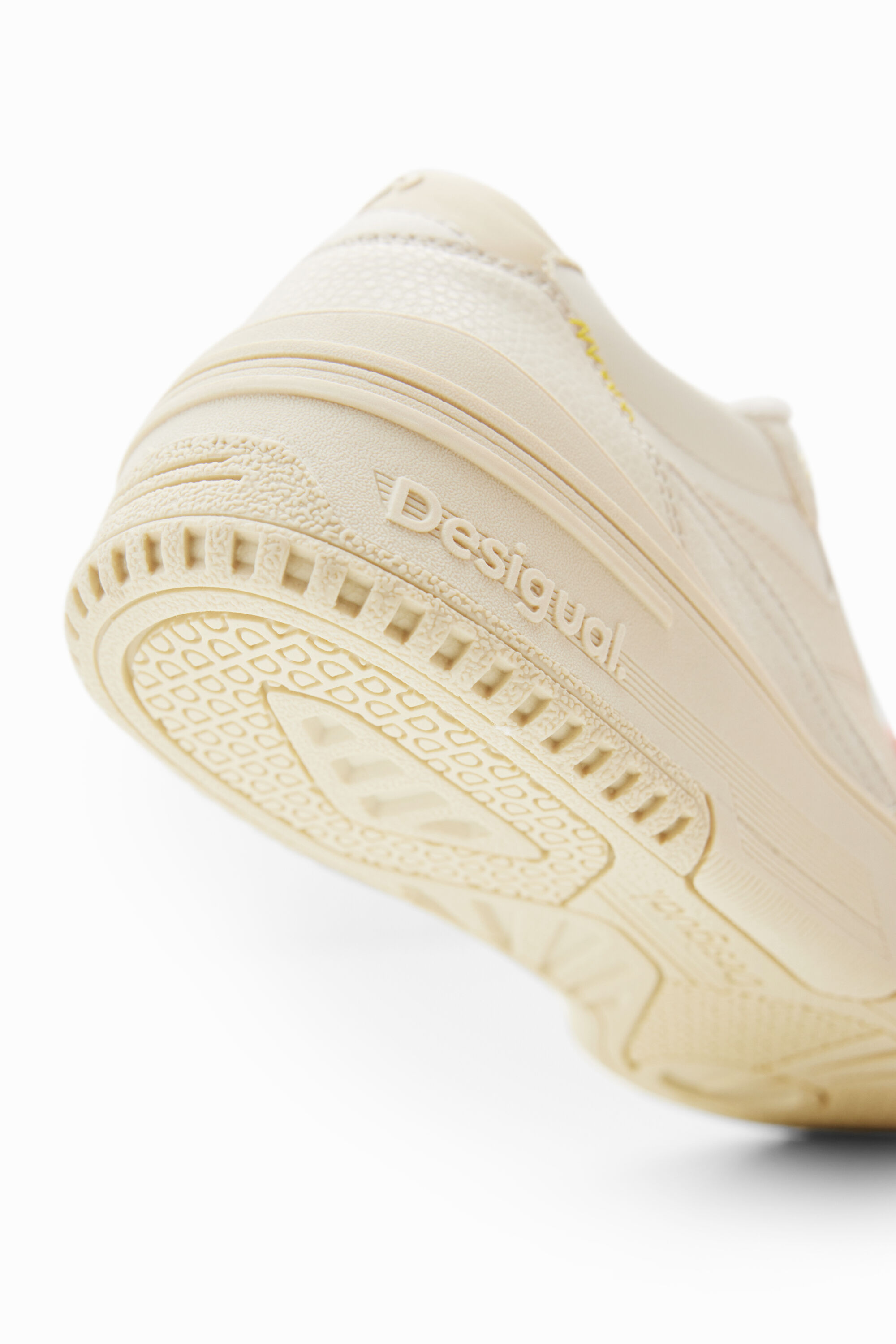 Shop Desigual Retro Patchwork Split Leather Sneakers In White