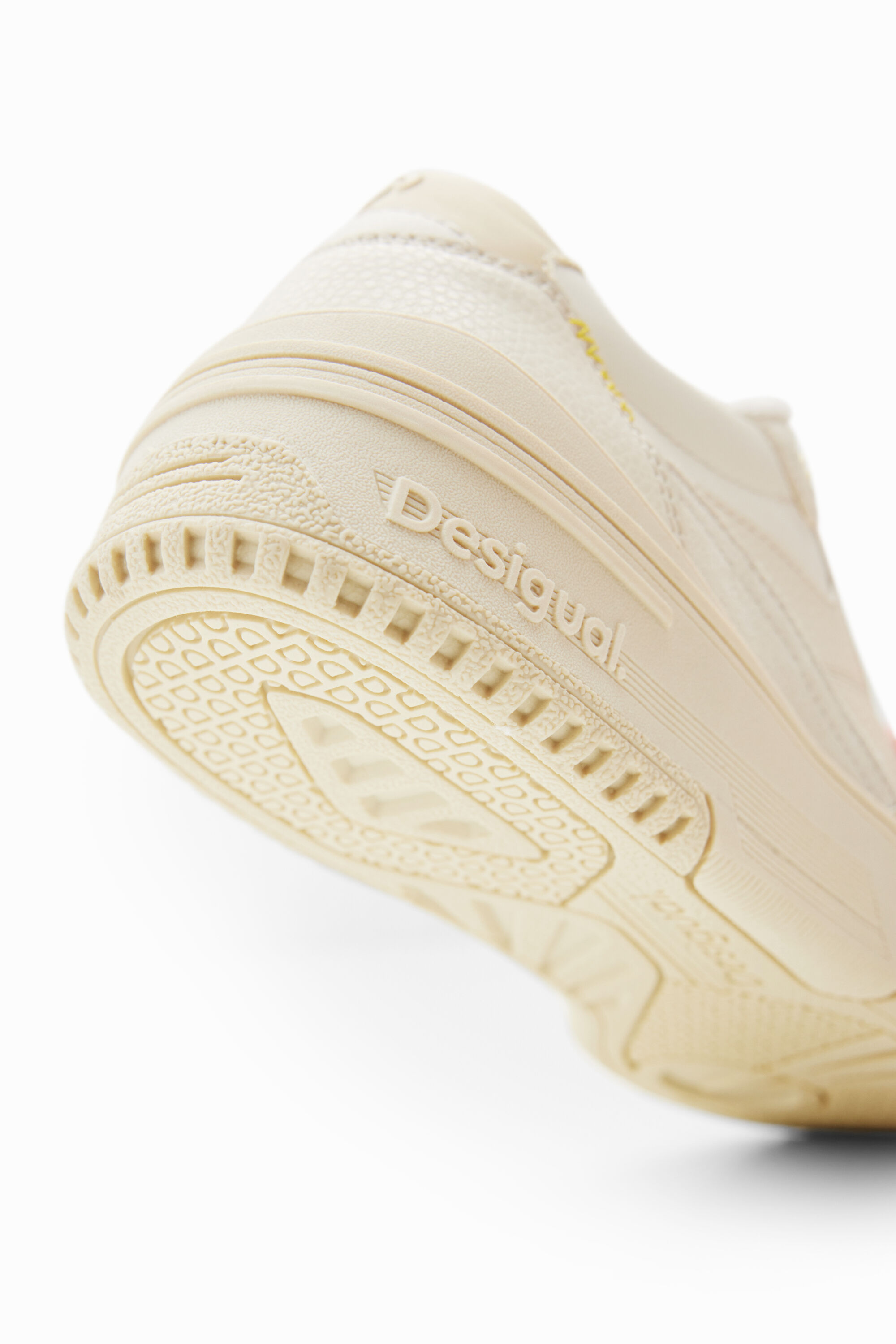 Desigual Retro Patchwork Split Leather Sneakers In White