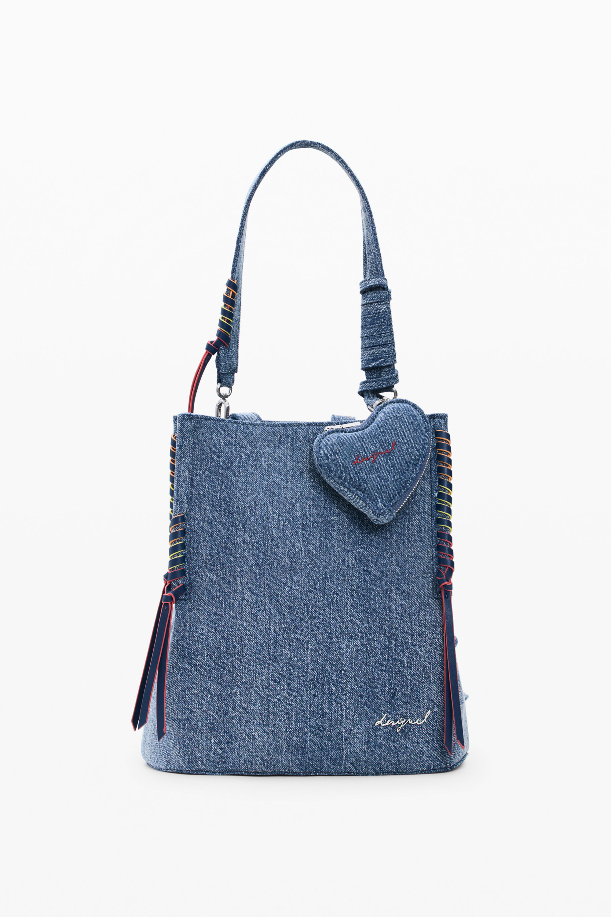 Small denim heart backpack