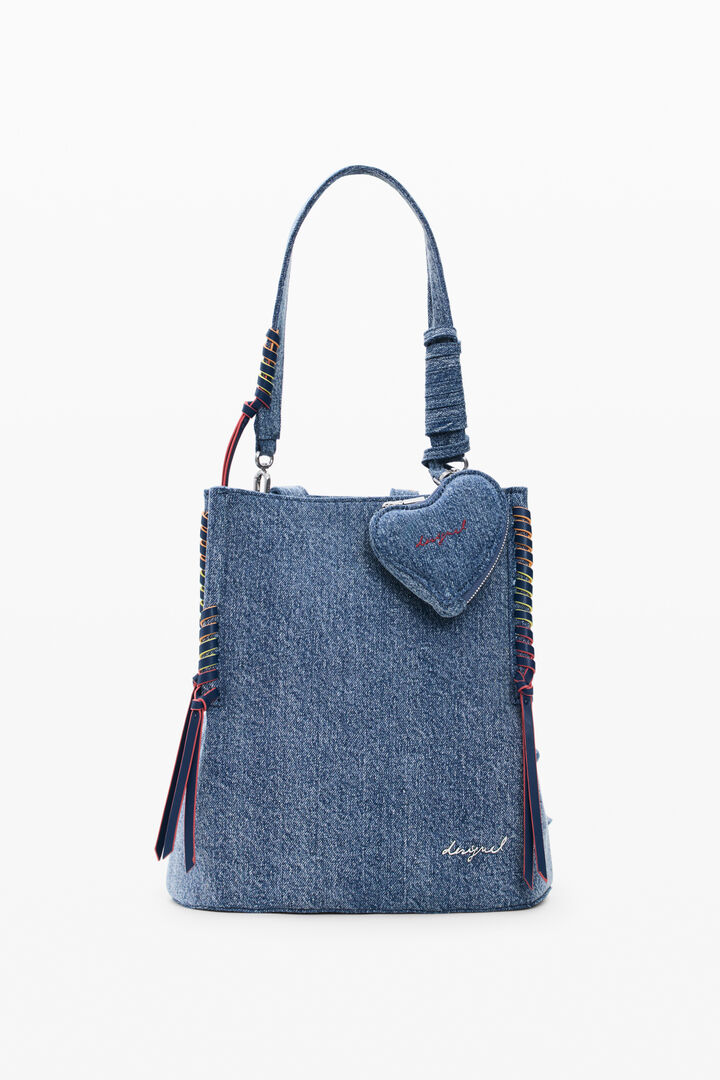 Mochila pequeña denim corazón
