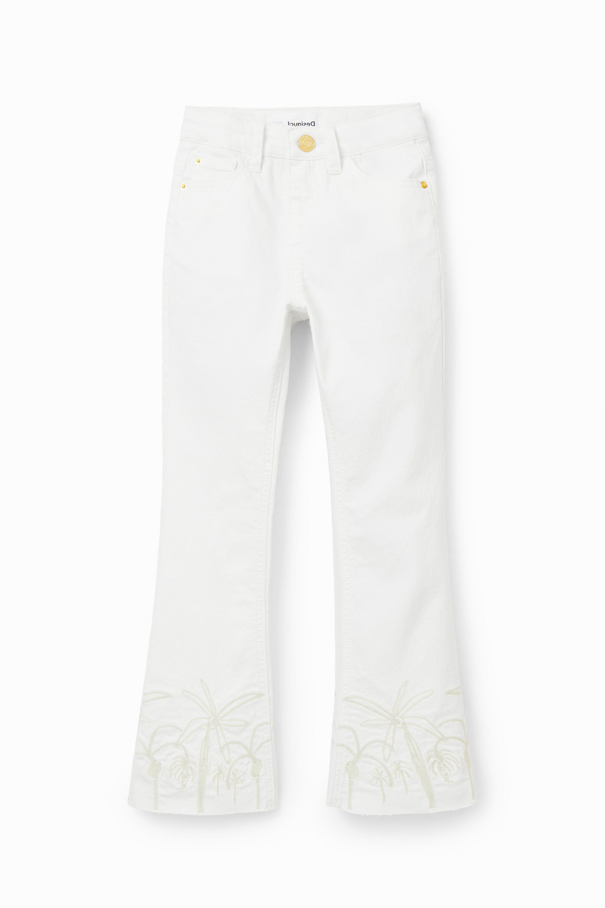 Lange Flare Jeans Stickereien