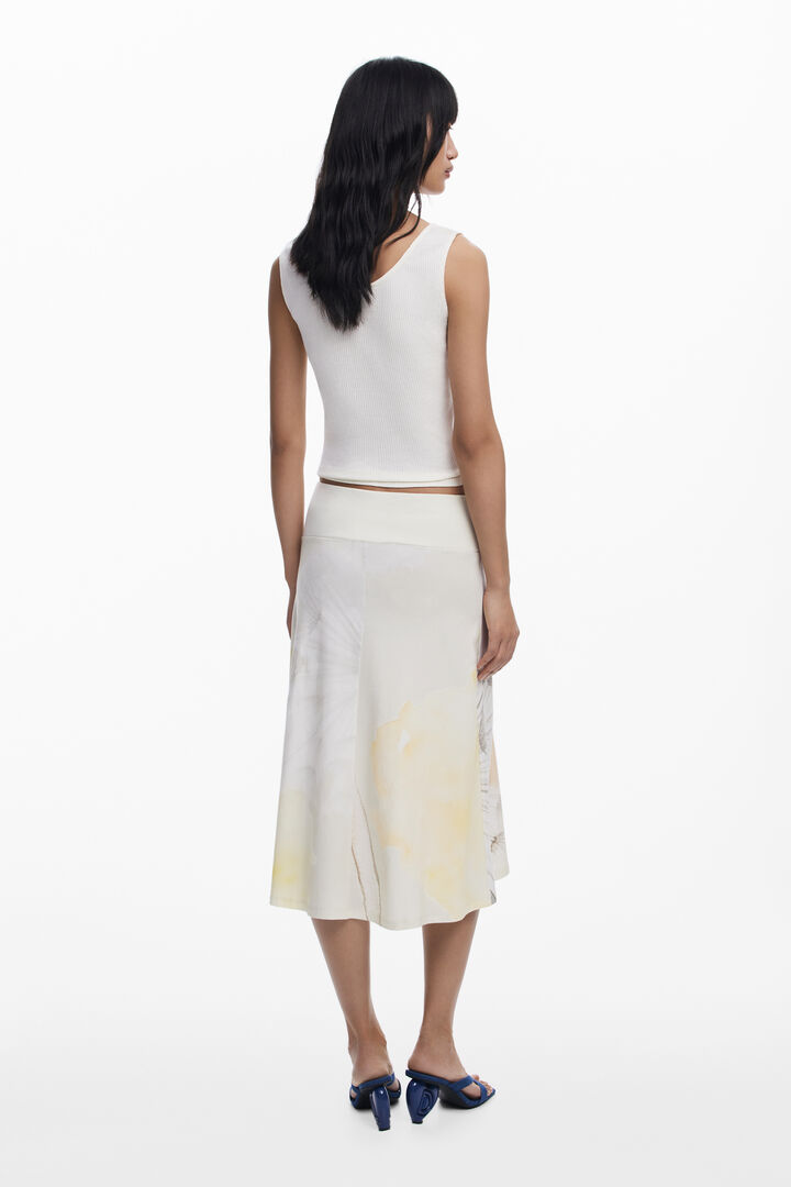 Gonna midi con elastico in vita | Desigual