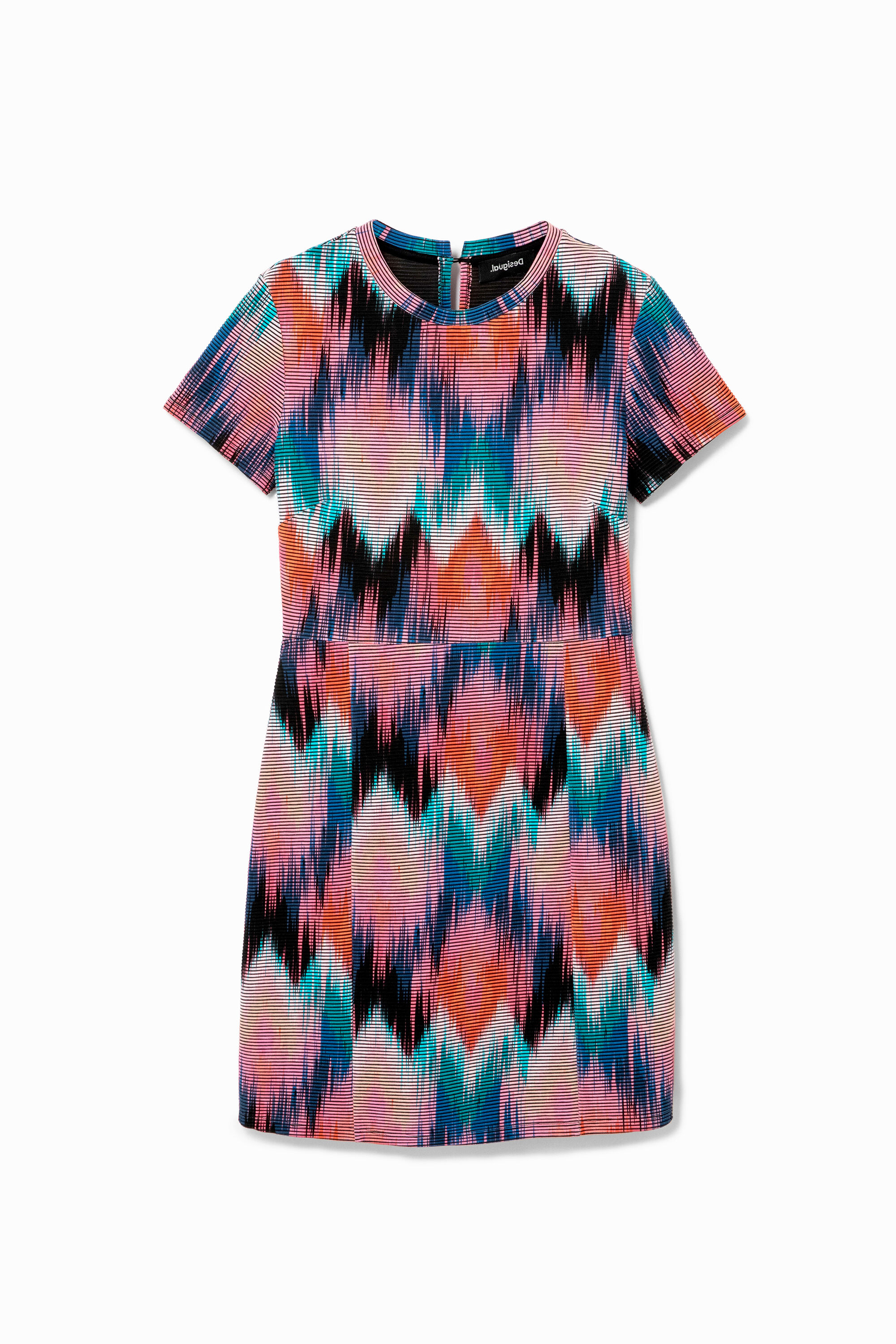 Arty psychedelic diamonds dress - MATERIAL FINISHES - S