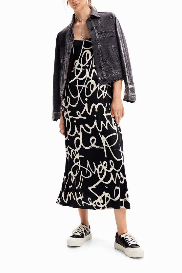 Abito midi messaggi lingerie | Desigual