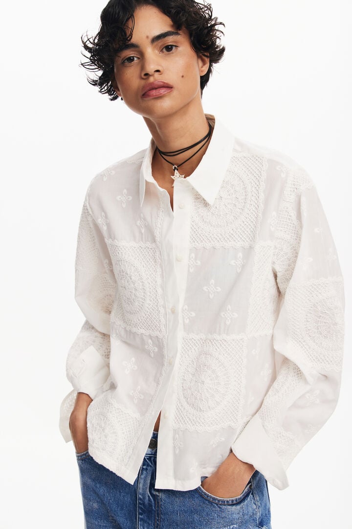Camisa lisa bordados | Desigual