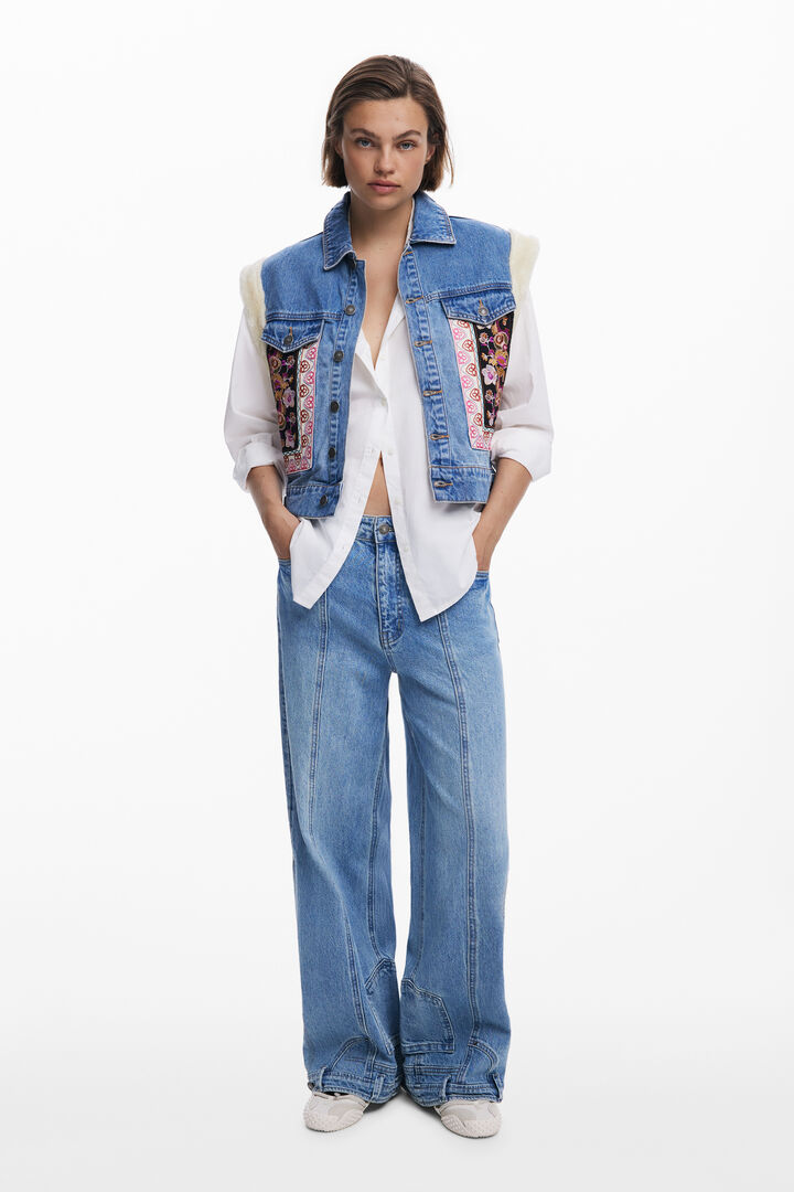 Jeansweste mit Lammfell | Desigual